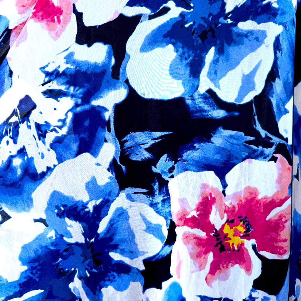 Lulu’s Blue Floral Swing Style Dress - Picture 2 of 5